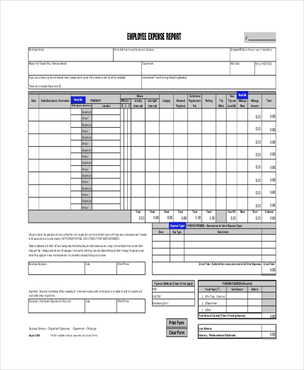 Expense Reports Samples, Templates, Examples - 14 ...