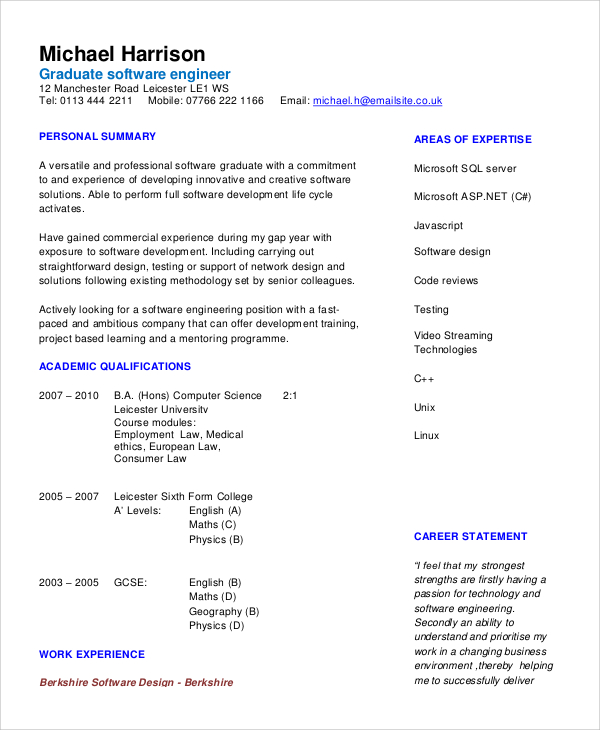 sample objective statement for resume