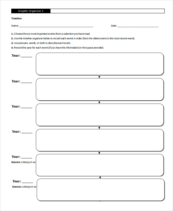 Timeline Organizer Template