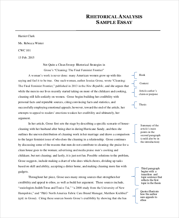 sample rhetorical analysis essay example