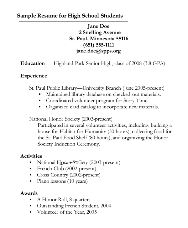 vitae word students template for curriculum Examples Vitae Sample  in  Curriculum PDF, 10 Word