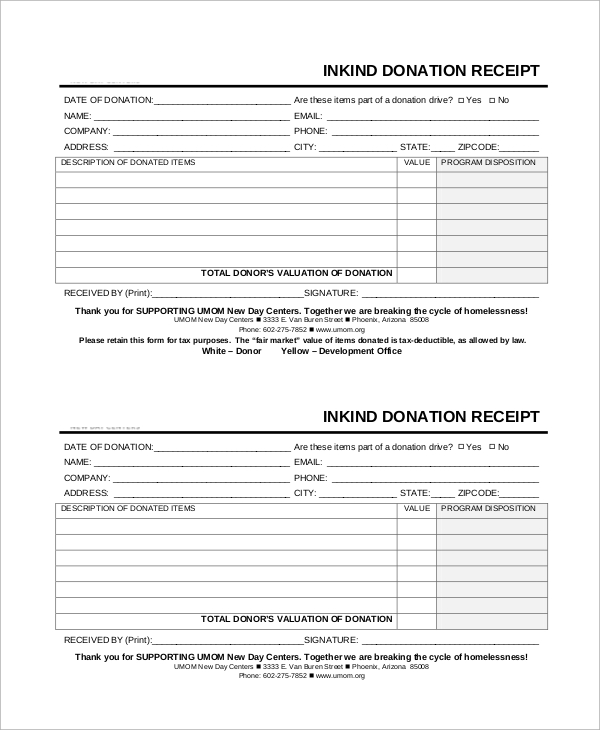 FREE 14+ Sample Donation Receipts in MS Word PDF