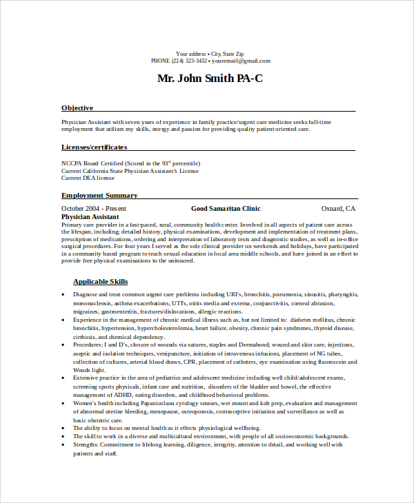 Medical School Resume Objective Statement