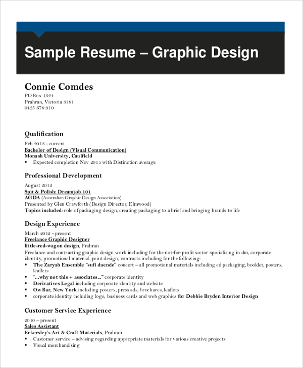 graphic design resume
