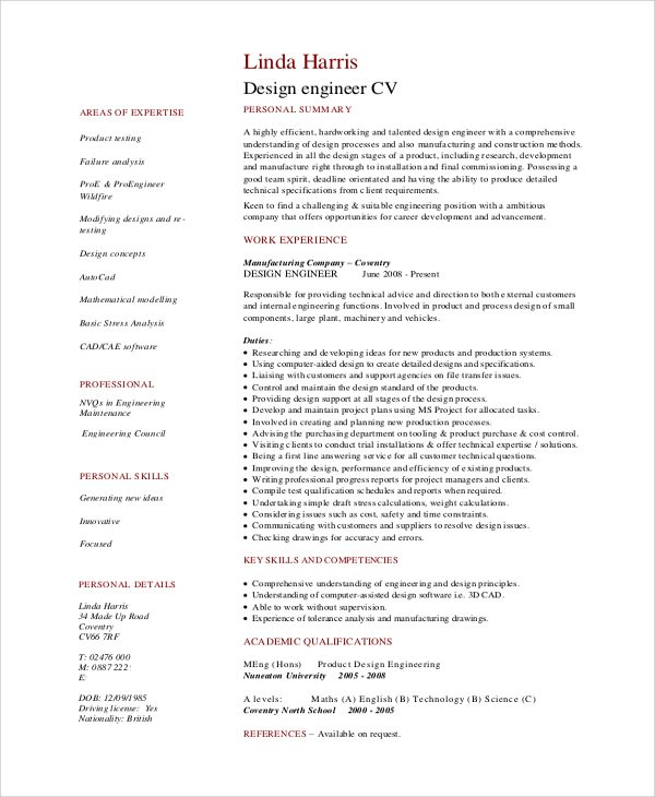design engineer resume