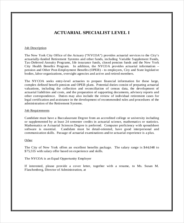 actuarial intern cover letter