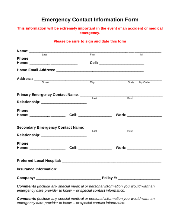 FREE 10+ Sample Employee Information Forms in PDF MS Word