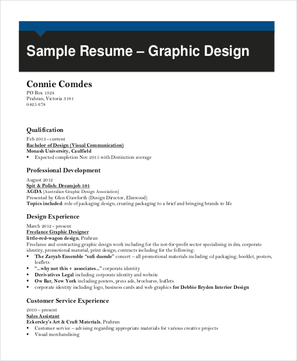 graphic designer resume pdf