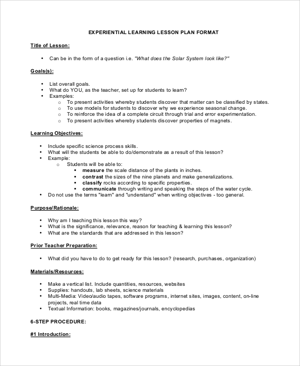 what is presentation in lesson plan sample