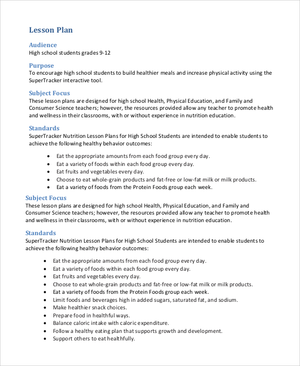 FREE 24+ Lesson Plan Samples in PDF | MS Word
