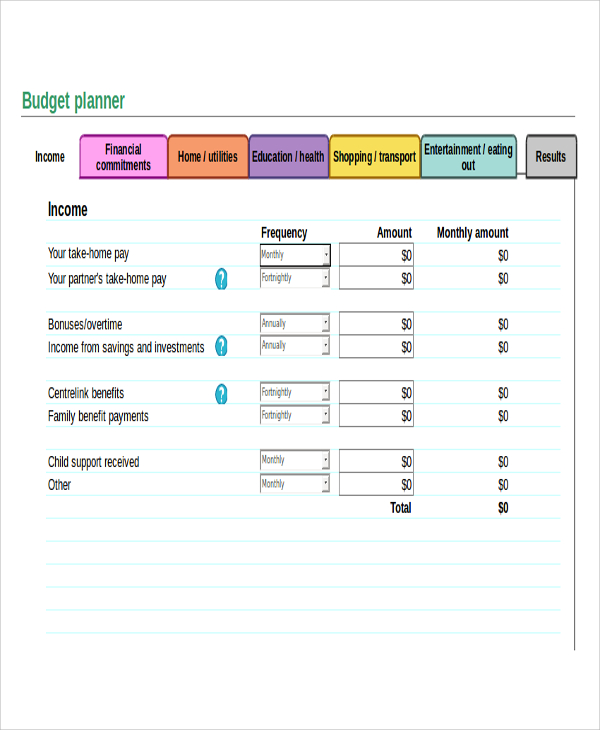 excel budget planner template printable