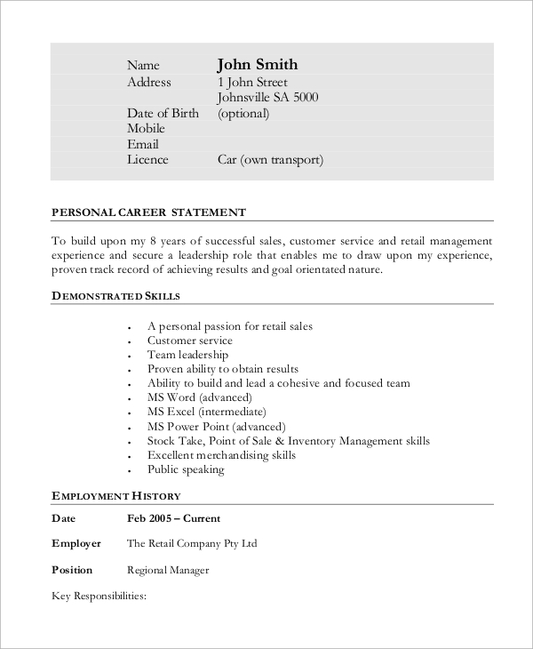 retail sales manager resume1