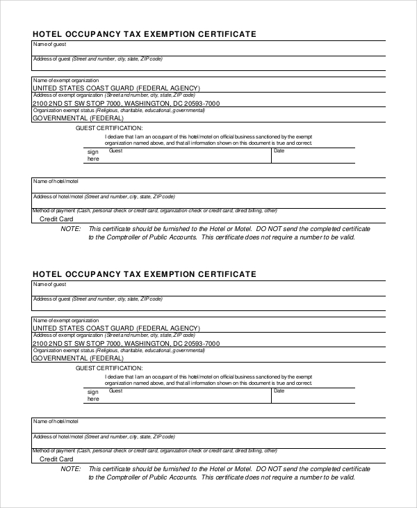 FREE 10+ Sample Tax Exemption Forms in PDF