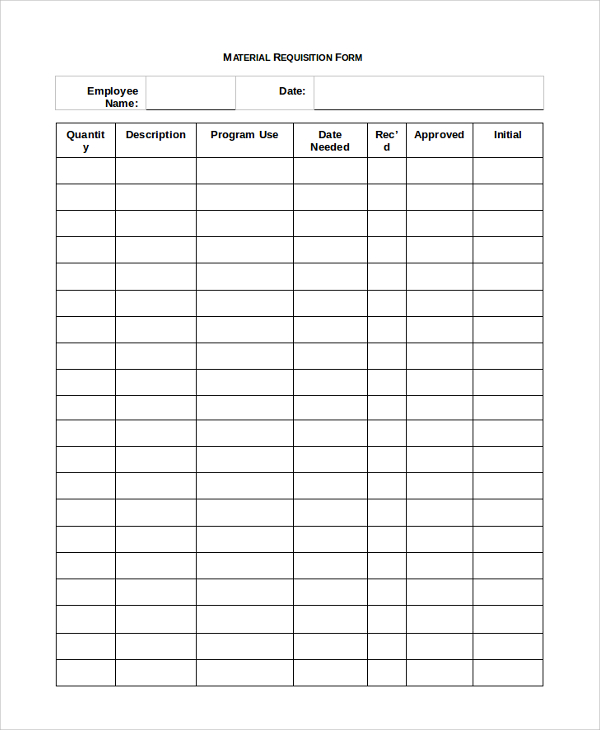 material requisition form