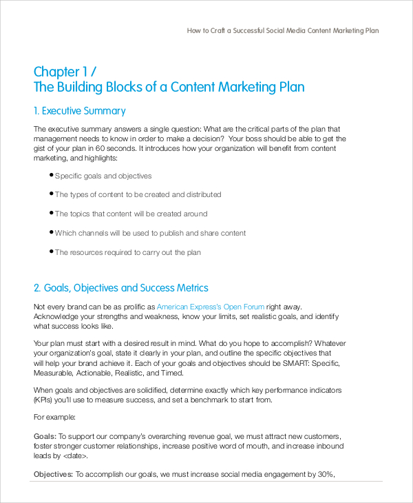 social media content marketing plan