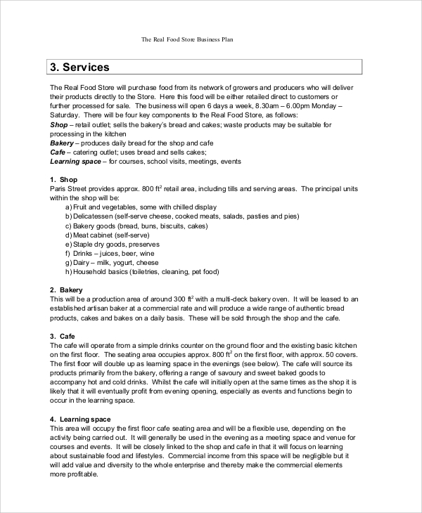 business plan for small food stall