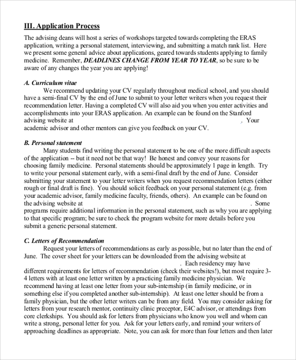 FREE 8 Sample Residency Personal Statement Templates In PDF