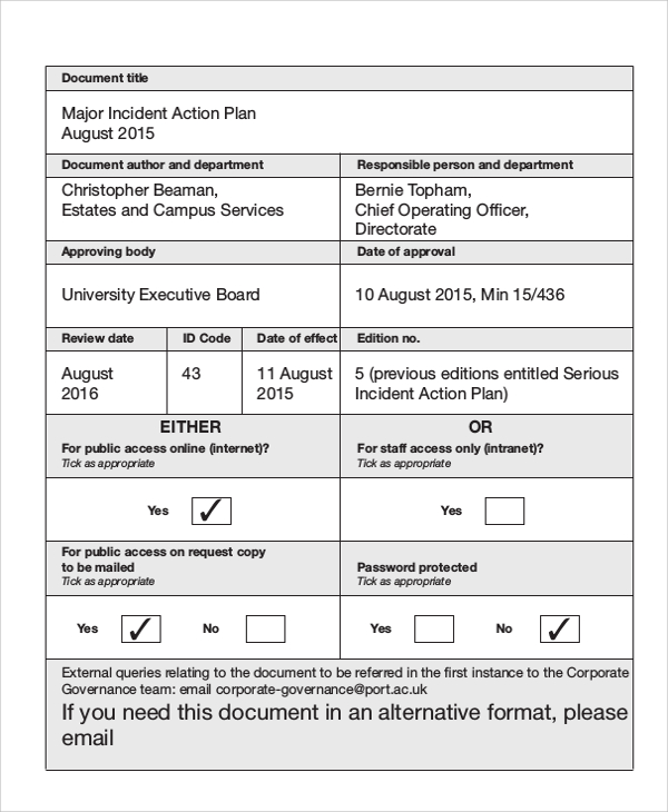 Sample Incident Action Plan - 10+ Examples in Word, PDF