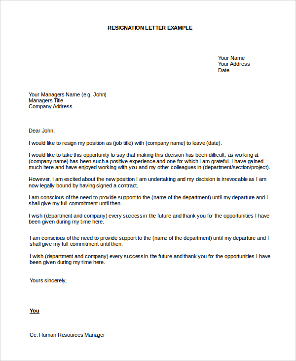 sample resignation letter 10 examples in pdf word