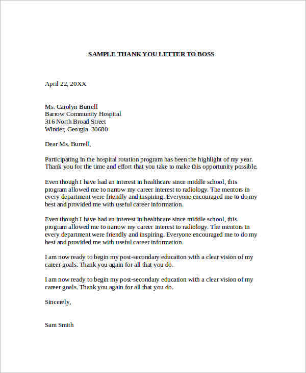 sales to letter boss report You  Sample Thank 24 Boss Letter Templates   PDF, DOC to