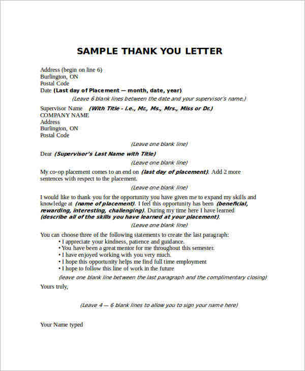 thank quitting letter job you Templates DOC 24 Sample   Letter to PDF, Thank You  Boss