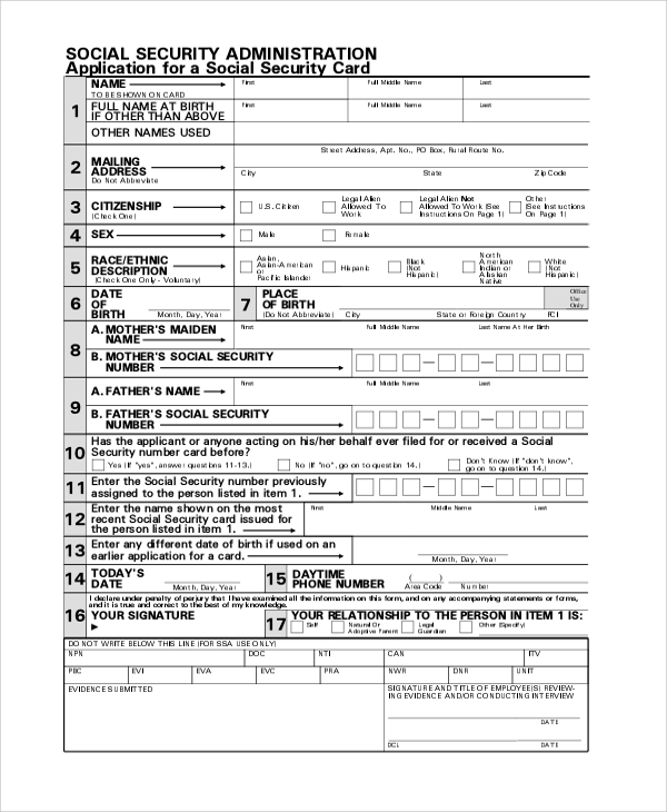 with name social security maiden i-9 card Examples Name Security Social Form Change PDF 7   Sample in