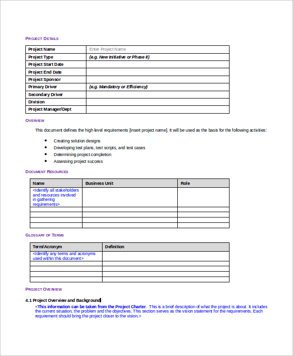 Documents samples official Form I