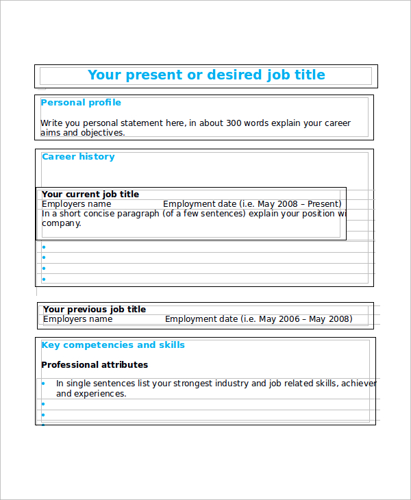 blank employment resume