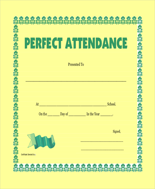 school attendance certificate