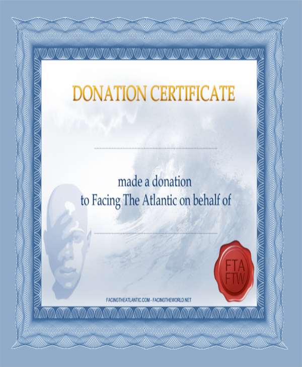 non profit donation certificate