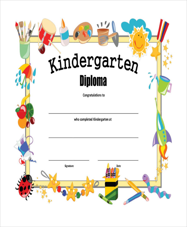 kindergarten graduation certificate