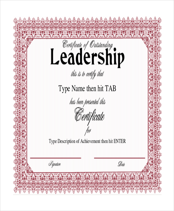 leadership achivement certificate