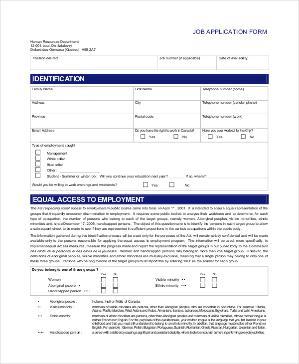 target job application form printable