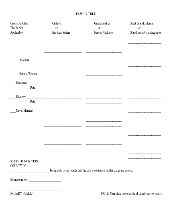 FREE 8+ Sample Blank Family Tree Templates in MS Word | PDF