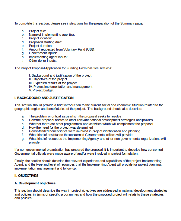 project proposal application