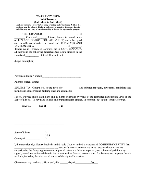 Free 10 Sample Warranty Deed Forms In Ms Word Pdf 5809