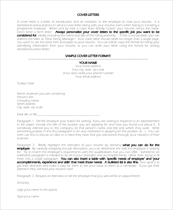 general cover letter introduction