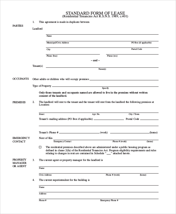 FREE 10+ Sample Lease Agreement Forms in PDF MS Word Google Docs