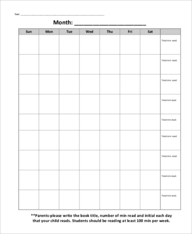 FREE 8+ Blank Calendar Samples in PDF | MS Word