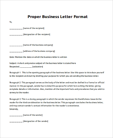 Proper Format For A Business Letter from images.sampletemplates.com