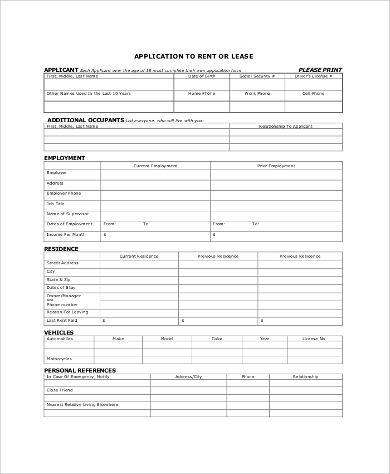 rental lease application pdf