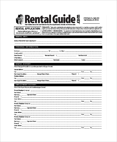 rental apartment application pdf