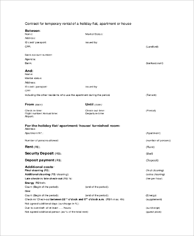 apartment rent contract