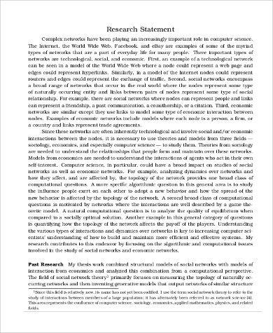 research statement of intent