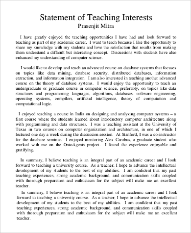 statement of teaching interest