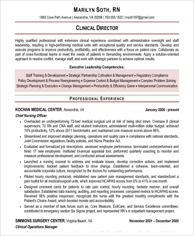 Sample Clinical Nurse Manager Resume 9 Examples In Pdf Word