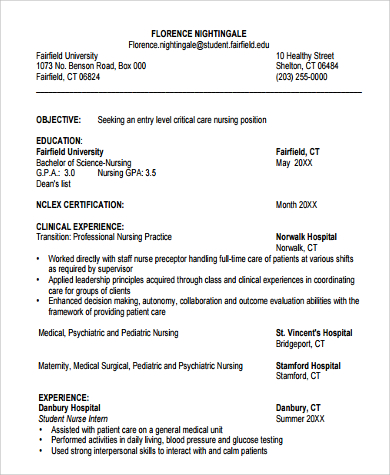resume objective for nursing management position