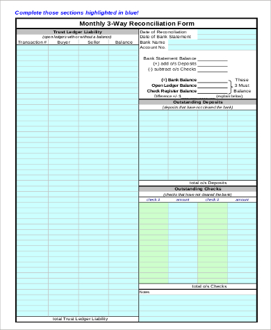 monthly bank reconciliation