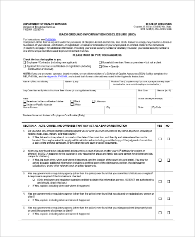 FREE 10+ Sample Background Check Forms in PDF | MS Word