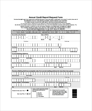 FREE 8+ Sample Annual Credit Report Forms in PDF | MS Word | Pages